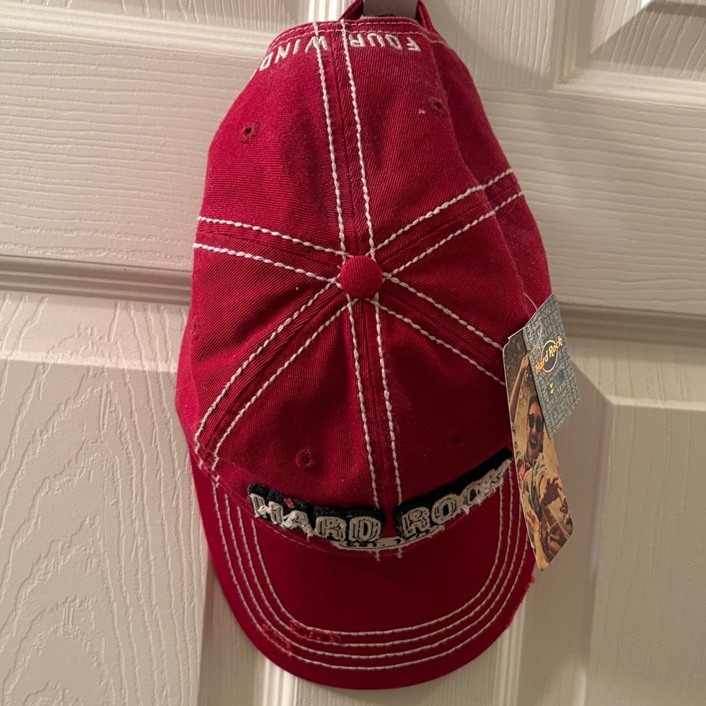 Hard Rock Cafe Red Cap with White Accents